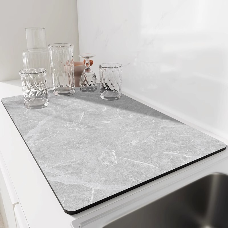 Kitchen Countertop Water-Absorbing and Mildew-Proof Mat, Soft Bar Counter Tableware Drying Coaster, Sink Draining Mat Kitchen Countertop Water-Absorbing and Mildew-Proof Mat, Soft Bar Counter Tableware Drying Coaster, Sink Draining Mat