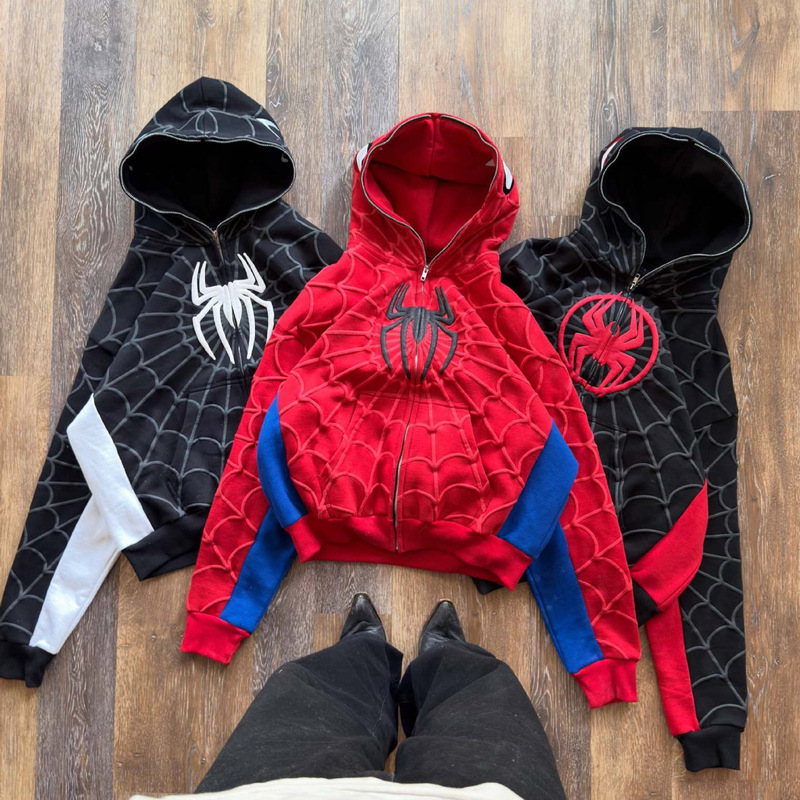 European and American Style High Street Spider-Man Full-Print Hoodie Sweatshirt for Men, Cross-Border Trendy Brand Full-Zip Cardigan Jacket European and American Style High Street Spider-Man Full-Print Hoodie Sweatshirt for Men, Cross-Border Trendy Brand Full-Zip Cardigan Jacket