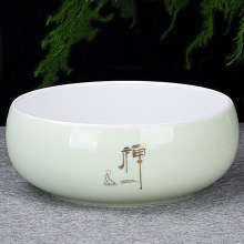 茶洗缸大号特大水盂功夫笔洗茶具盆配件大全陶瓷器高档家用品中式