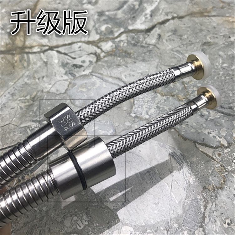 Stainless steel spring tube bathroom water heater, household water pipe, 1.5-meter shower head water inlet hose, starting from one piece undefined