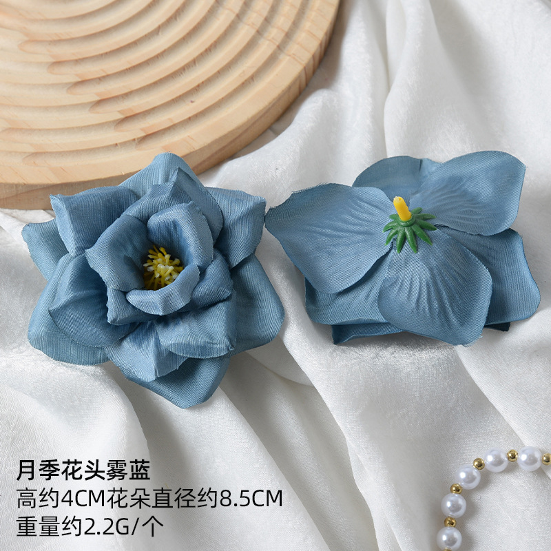 Simulación de flores azules DIY accesorios de cabeza de flores material de boda flor de flor flor flor de flor flor flor de pecho de flor de cabeza pared en el viento