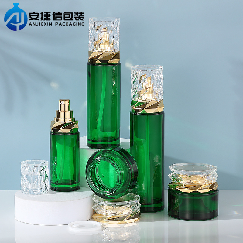 厂家现货 高档玻璃瓶 膏霜瓶精华液瓶 30g膏霜面膜瓶 乳液按压瓶