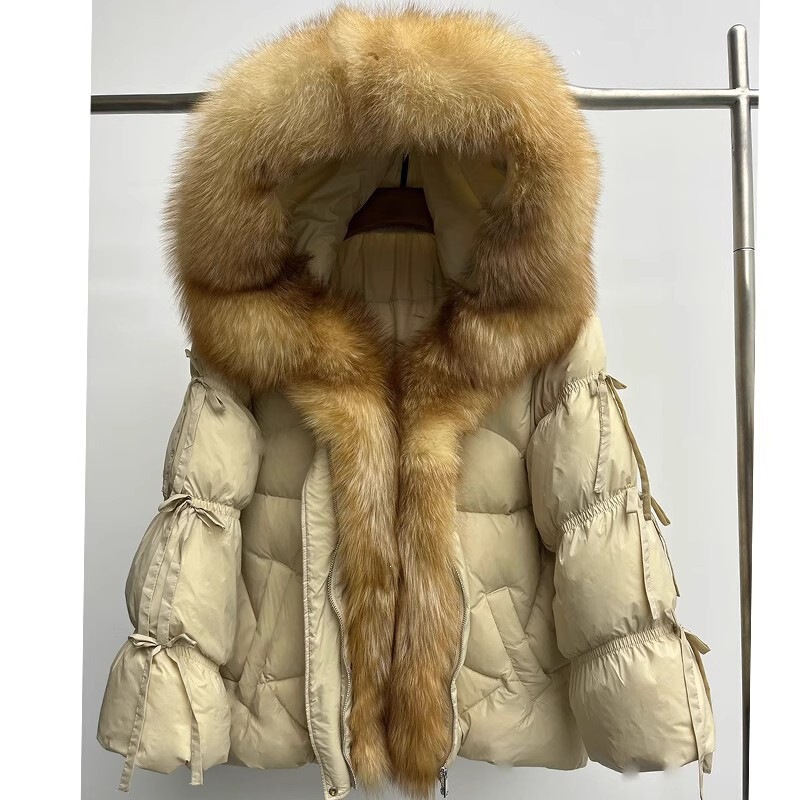 European Station 2025 New High-End Fur Fox Collar White Goose down Jacket for Women, Mid-Length Thickened Coat European Station 2025 New High-End Fur Fox Collar White Goose down Jacket for Women, Mid-Length Thickened Coat