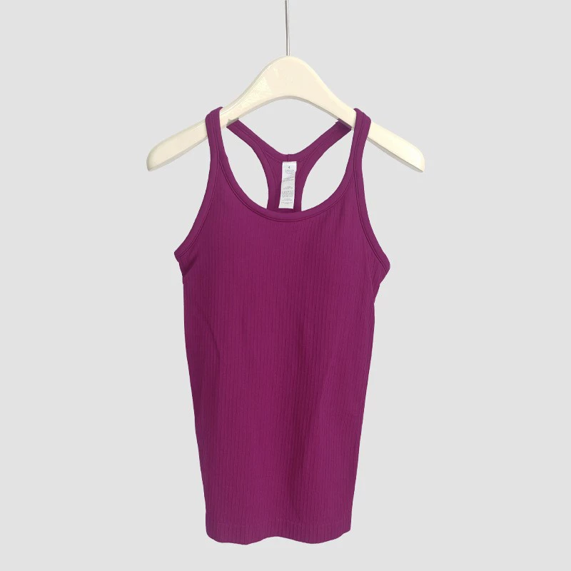 Long Yoga Vest (Women's) Breathable Detachable Sports Top with Removable Cups, 2–8 Sizes