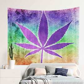 跨境专供 ins枫叶挂毯 卧室装饰背景布厂家直销挂布挂毯数码印花