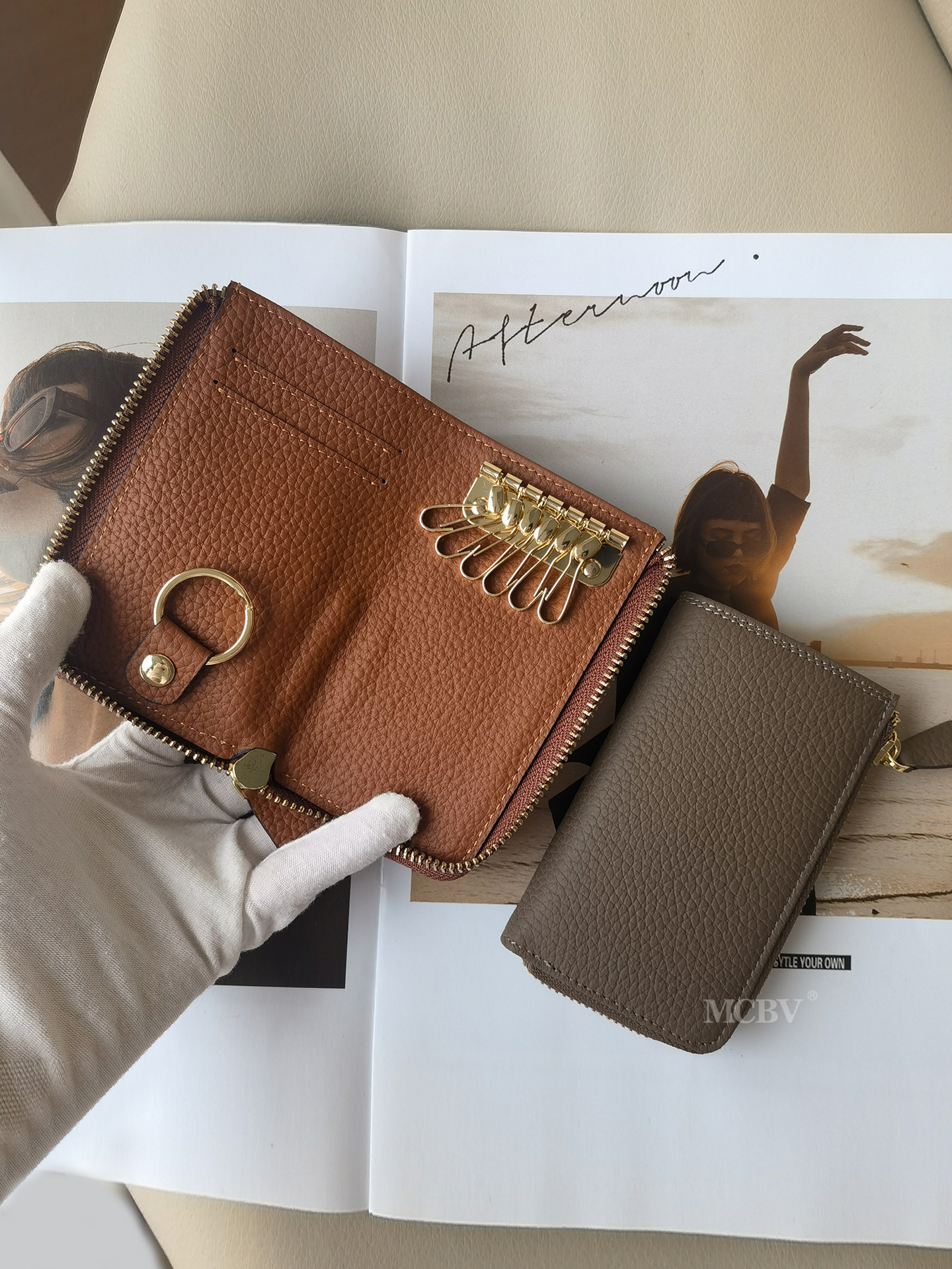 本革キーバッグTOGO牛革男女通用本革車キーバッグソフトレザージッパーバッグ小銭入れ収納バッグ