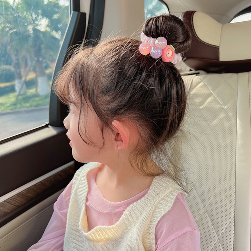 Korean version of children's headband cartoon hair band for girls to tie their hair, rope, hair accessories, little girl's cute elastic elastic band