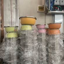 定制彩色激光LOGO不锈钢深盆全钢味斗反边深调料缸盆多用盆礼品盆