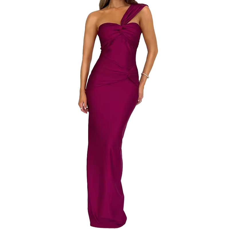 Women's Clothing Women's Sexy Strapless Solid Color Patchwork Bodycon Slim Fit Dress For Formal & Casual For Women_ecoleips.com
