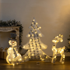 クロスボーダー Amazon クリスマス アイアン ライトアップ装飾装飾品植毛 130 センチメートルヘラジカ雪だるまホリデー小道具
