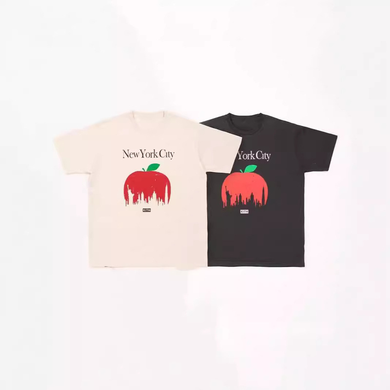 Kith new york city limited short sleeve apple print ins fashion brand American simple loose cotton T-shirt