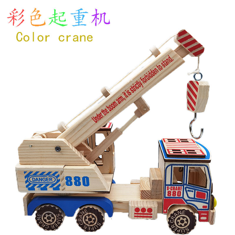 Large color simulation crane creative wooden craft gift decoration children's toy model crane wholesale
