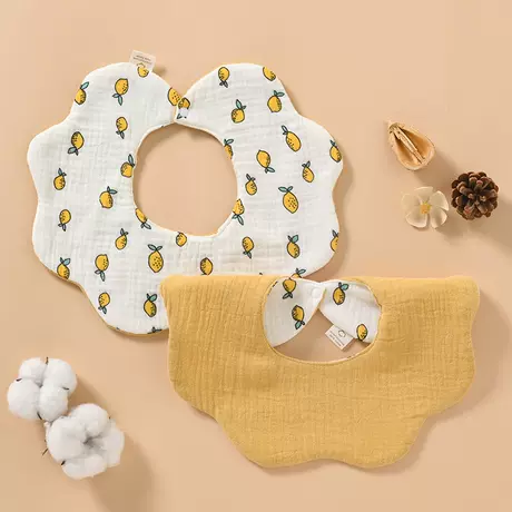 Double-sided + middle waterproof bib [lemon]