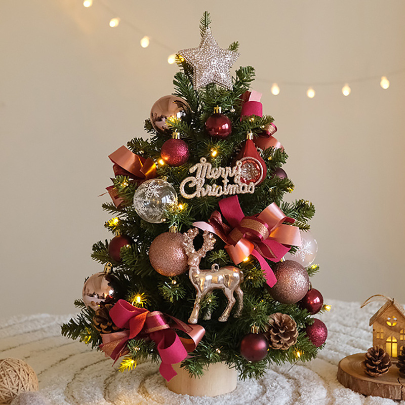 Shengyuan explosión DIY escritorio árbol de Navidad conjunto de pe mezcla de PVC decoración de árbol de Navidad ventana decoración