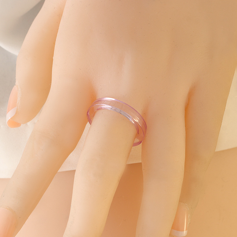 Korean Colorful Resin Ring Set display picture 2