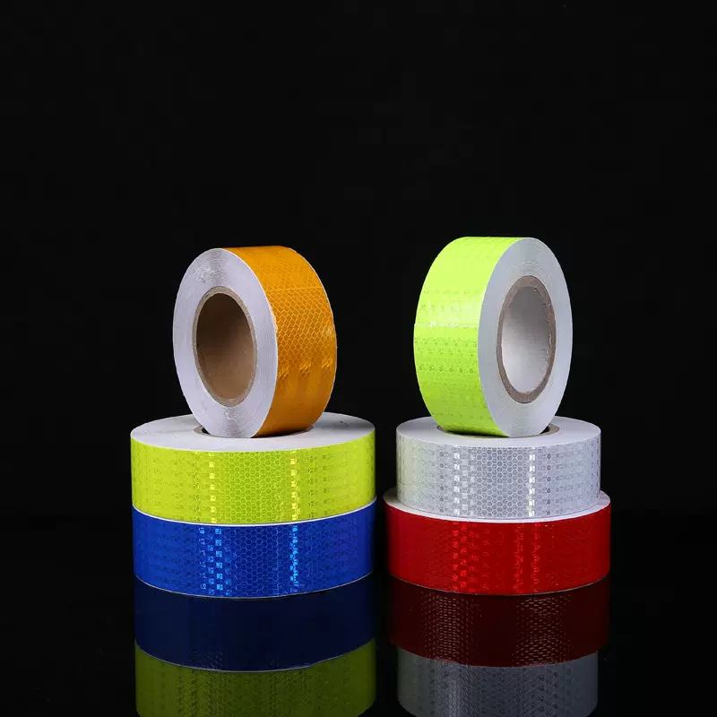 晶彩格单色反光膜PVC方格夜光防撞警示标识反光胶带反光条