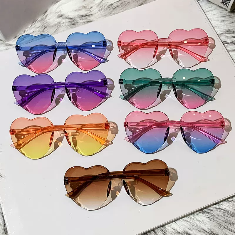新款发夹套装爱心墨镜儿童太阳镜批发时尚潮流渐变眼镜男女孩眼镜