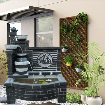 石雕流水景观家居青石喷泉装饰庭院园林户外喷水雕塑厂家加工定制|ms