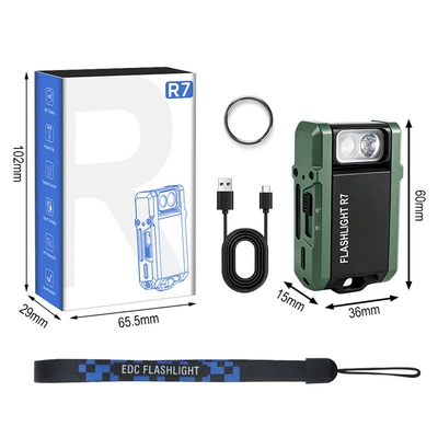 R7 Multifunctional Portable Keychain Flashlight UV fənərlər - r7-multifunctional-flashlight-green