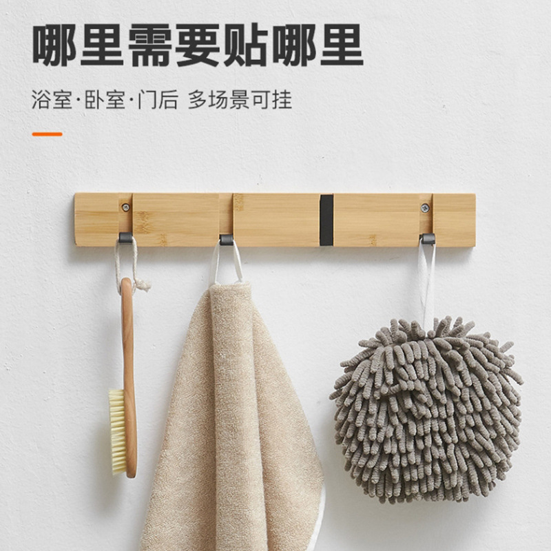 Nan bambú colgar percha de ropa colgar pared puerta trasera dormitorio doméstico puerta de entrada gancho de ropa vestíbulo gancho de ropa gorra