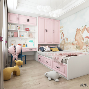 Children's Room tatami wardrobe bookcase integrated small apartment bed with desk bookshelf second bedroom 1.2 m 1.5 combination more