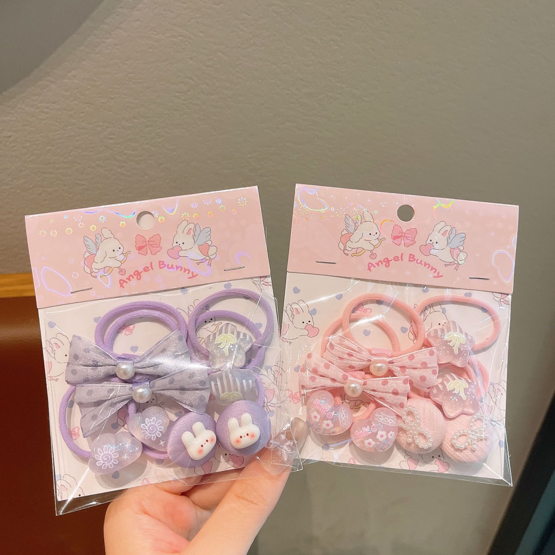 Anillo de pelo de pulgar de dibujos animados para niños, cabello para bebés, cabello para bebés, banda de pelo de alta elasticidad coreana