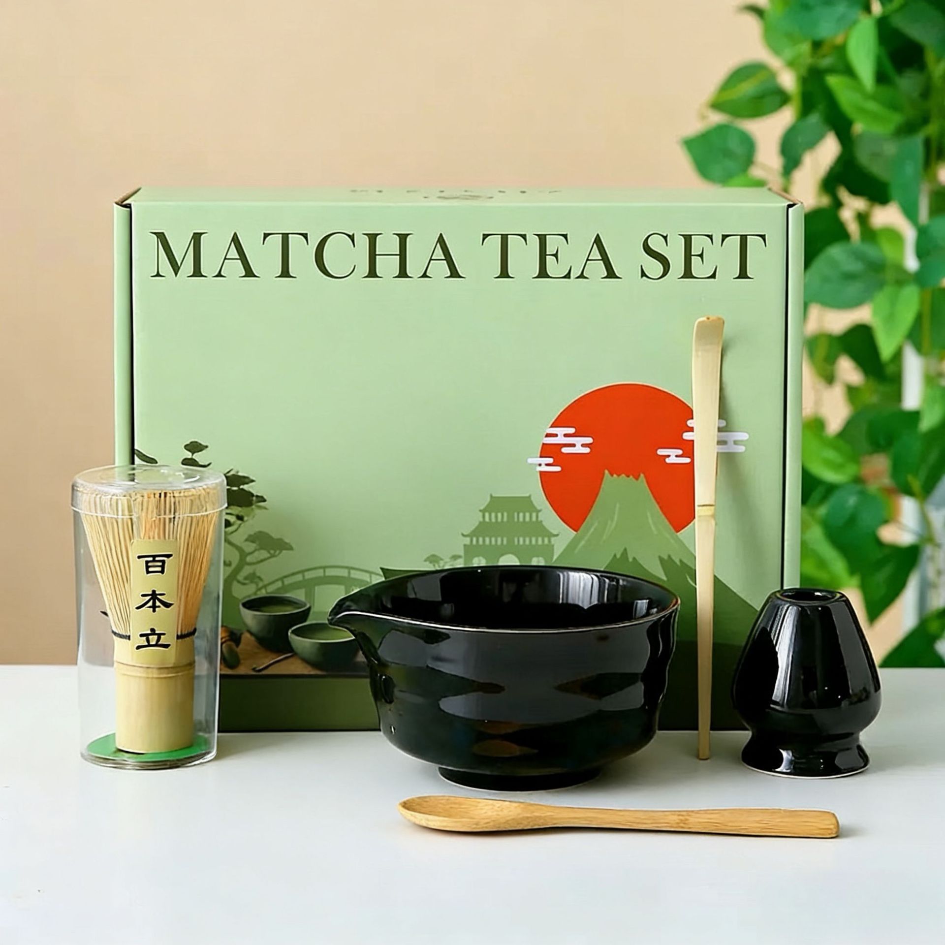 Transfronterizo exclusivo para el set de té Matcha japonés caja de regalo de té Matcha cepillo de té de 100 libros de té Matcha de la dinastía Song