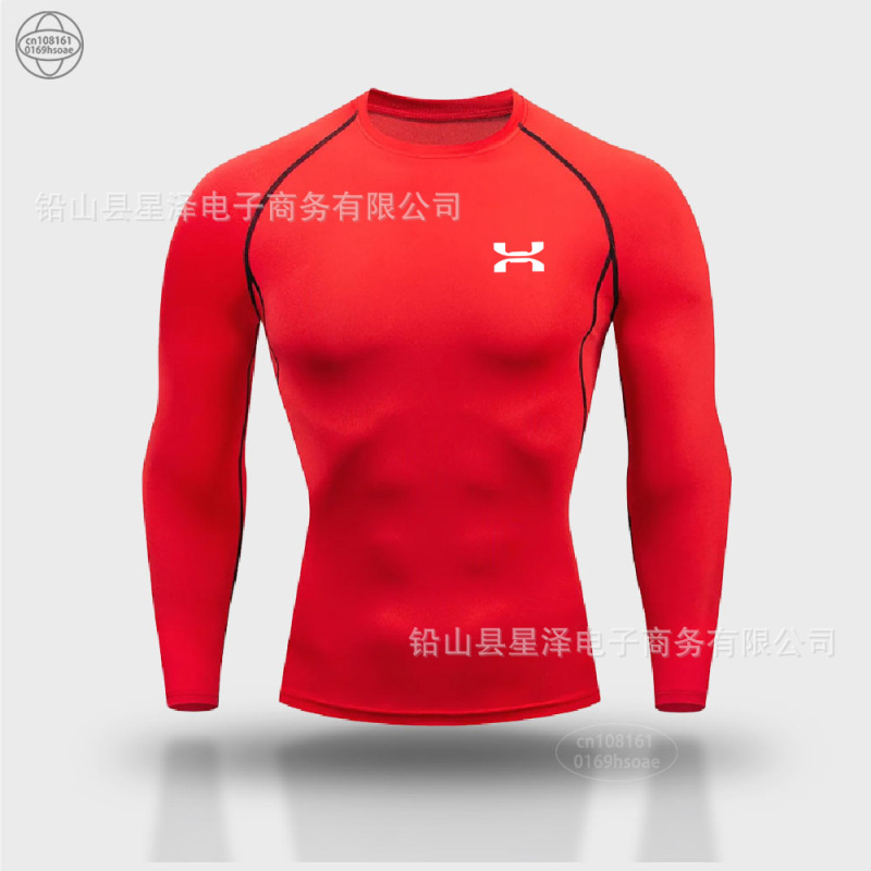クロスボーダー運動レオタード男半袖tシャツ訓練服バスケットボールランニング高弾通気圧縮底速乾服|undefined