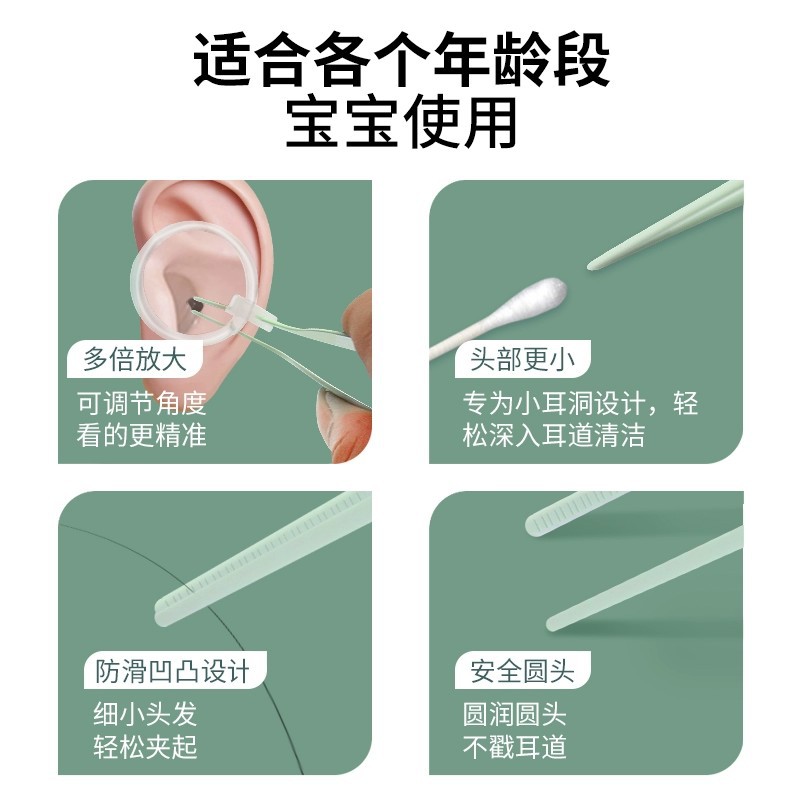 Children's Glow Ear Picks, Home Use, Baby-Specific, Safe Ear-Cleaning Tweezers, Visual Ear-Digging Tools—Manufacturer