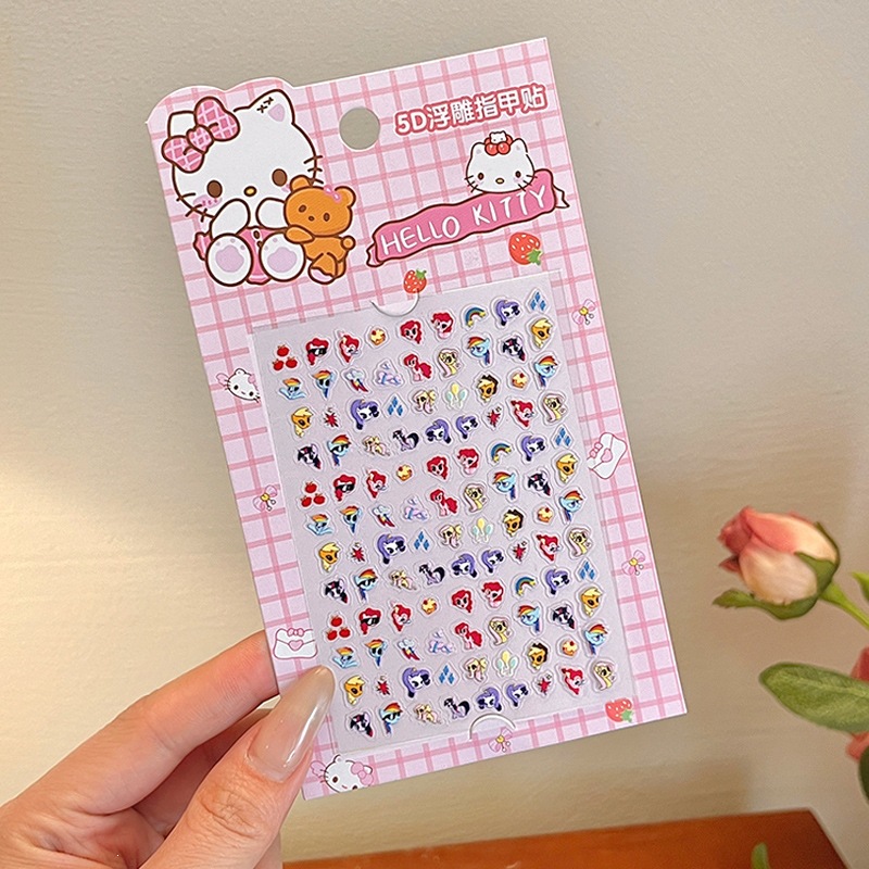 Niños Kulomi dibujos animados bebés usar uñas niñas lindas manicure parches de uñas impermeables para usar
