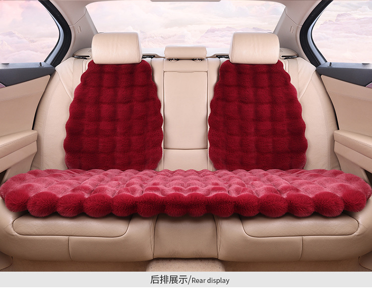 2023 TikTok car cushion winter rabbit plush car cushion bubble velvet warm men's and women's five-seat Universal seat cushion wholesale