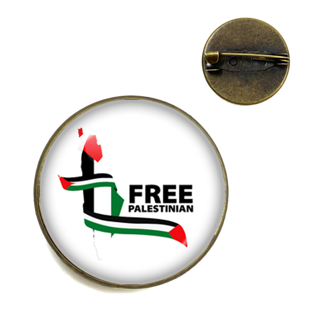 Transfronterizo pin bandera palestina vidrio personalidad arte insignia broche accesorios hombres mujeres broche