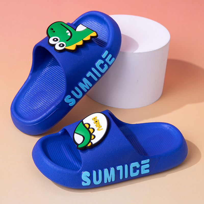 Cartoon Dinosaur Soft-Soled Kidsren's Sandals for Boys and Girls Summer Baby Bath Non-Slip Home Indoor Slippers