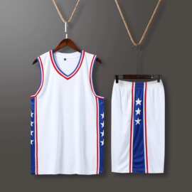 复古成人儿童篮球服套装男士背心两件套球衣全身logo