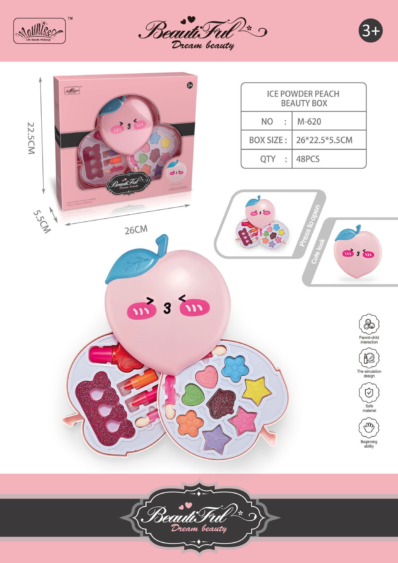 Conjunto de cosméticos transfronterizos para niñas y niños, maleta lavable, esmalte de uñas de simulación, juguetes de maquillaje para jugar a las casitas de princesa