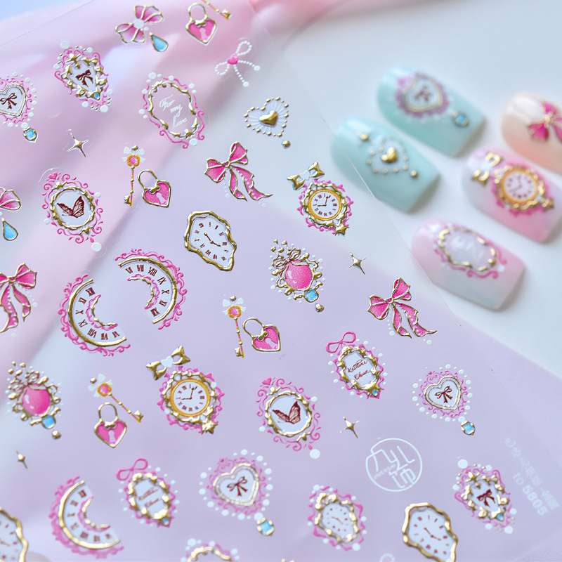 Tomoni Metal Nail Stickers Popular on Xiaohongshu Sweet Cool Clock Rock Picture Frame DIY Nail Sticker Accessories Tomoni Metal Nail Stickers Popular on Xiaohongshu Sweet Cool Clock Rock Picture Frame DIY Nail Sticker Accessories