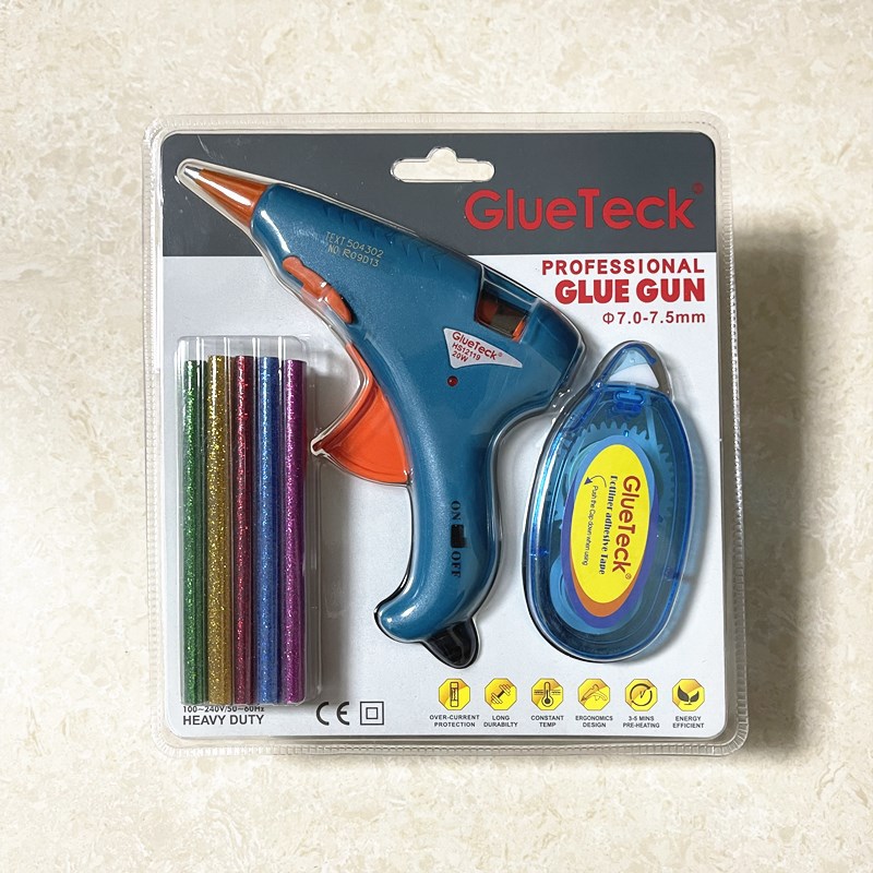 小胶枪套装带彩色胶棒20W热熔胶DIY热熔枪家用手工小胶枪厂家批发