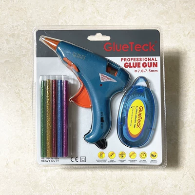 Yapışqan paylayıcı adapterlər small large 20w100w temperature regulating - hs12119-blue-20w-small-glue-gun-set-with-color-glue-stick