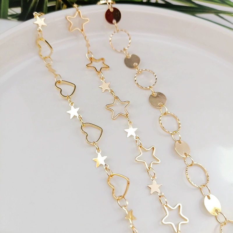 Chain, bracelet, necklace handmade, accessory, 14 carat, golden color, DIY