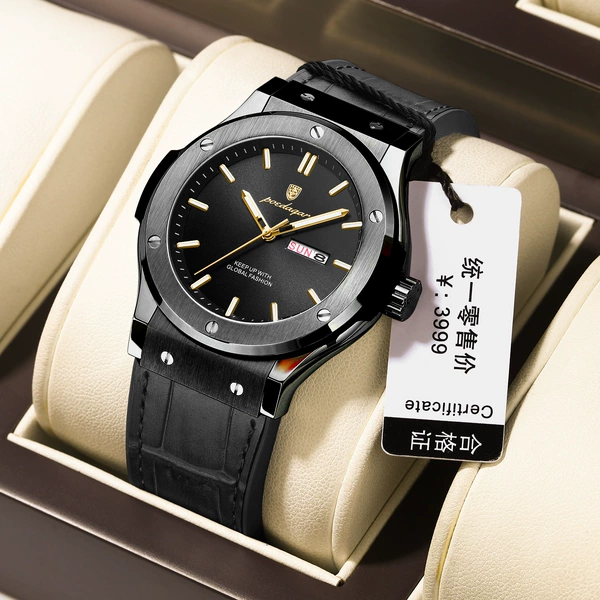 P952 black shell black noodle leather band model