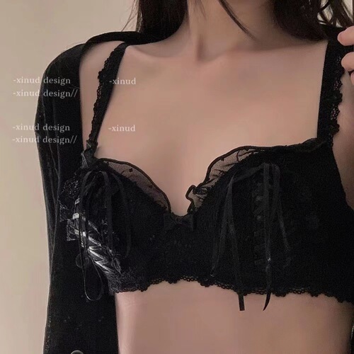 High-Quality Japanese Style Underwear for Women - Comfortable, Pure Desire, Sweet and Fresh, Clustered Lace Bralette Set without Underwire