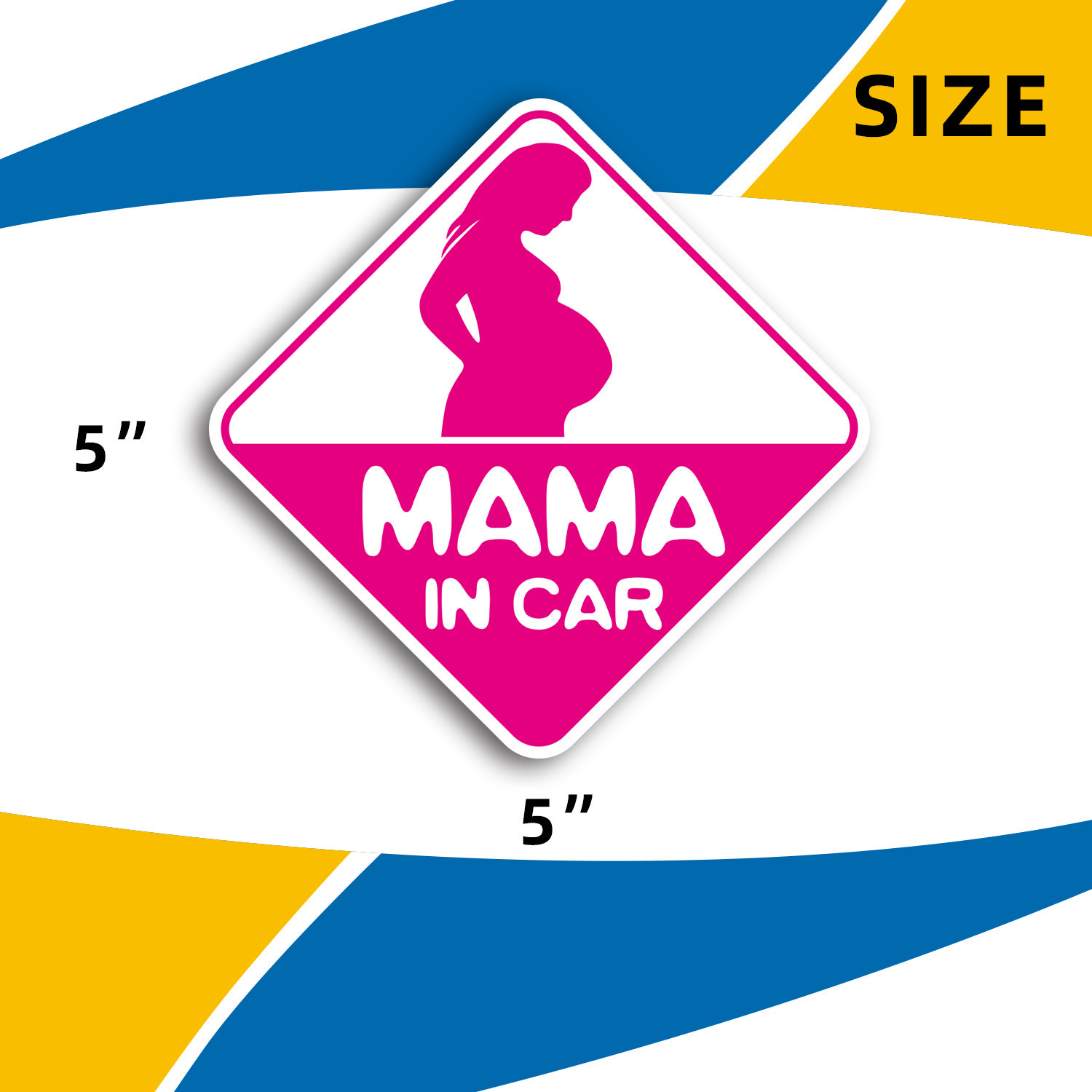 MAMA IN CAR Magnetic Car Sticker, Soft Magnetic Sticker For Pregnant Women In The Car, Car Safety Sign Prompt_voghion.com
