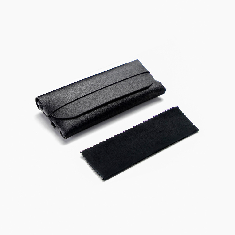 Black frameless glasses cleaning cloth