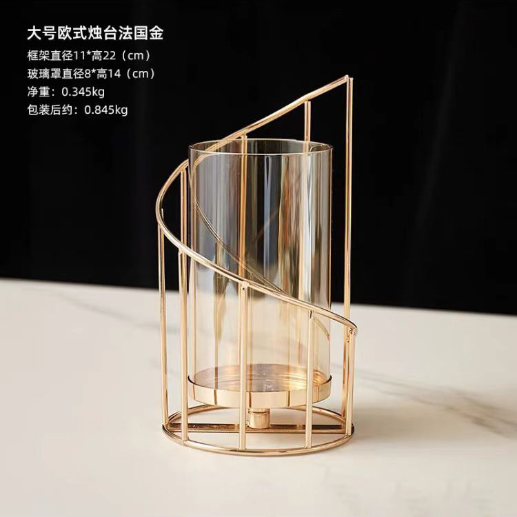 Candelero dorado de galvanoplastia de viento nórdico, diseño de ambiente de fiesta navideña, candelabro, comercio exterior, lugar de fábrica preferido transfronterizo