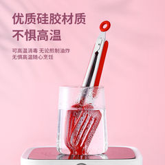 硅膠食物夾廚房不粘鍋烤肉夾耐高溫防燙燒烤夾多功能不鏽鋼麵包夾