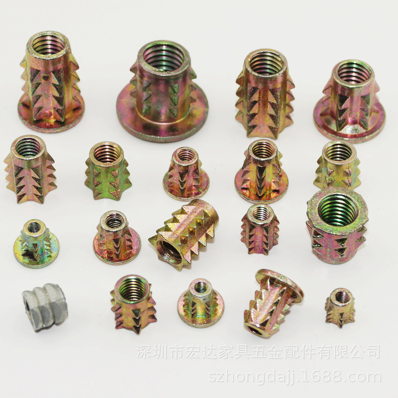 音响螺母环保锌合金刺母无介刺母家具螺母五锥母封底刺母锥母