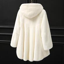 仿貂皮大衣女中长款连帽仿水貂毛仿皮草2025外套仿裘皮连帽宽松
