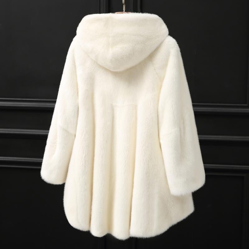 Imitation Mink Fur Coat for Women, Mid-Length, Hooded, Faux Mink Fur, Faux Fur, 2026 Coat, Imitation Fur, Hooded, Loose Fit