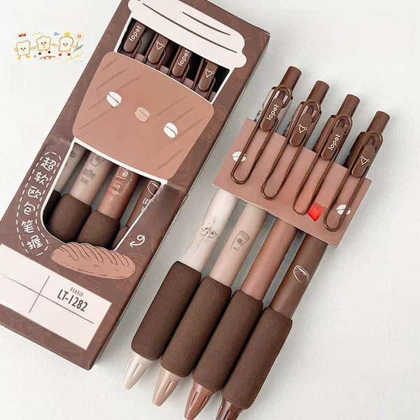 Lepai retro style coffee European bag Press gel pen sponge sheath 0.5st high color value brush signature black pen