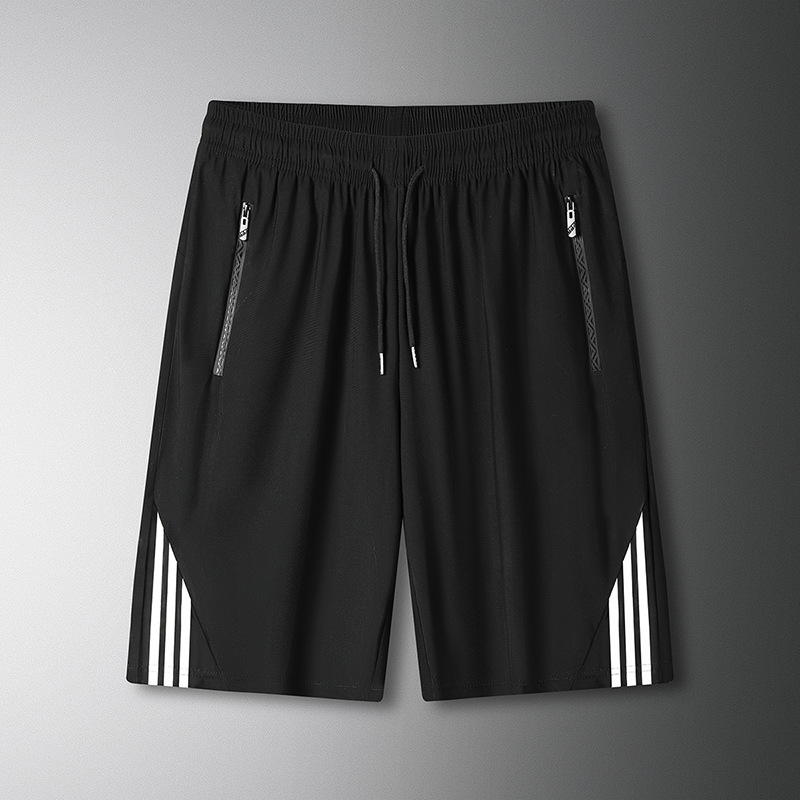 Pantalones cortos de secado rápido de seda de hielo para hombres de verano delgados ociosos transpirables, pantalones cortos deportivos de aire acondicionado secado rápido